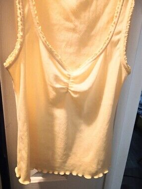 Old Navy light yellow Ribbed Tank Top with Lettuce Edge